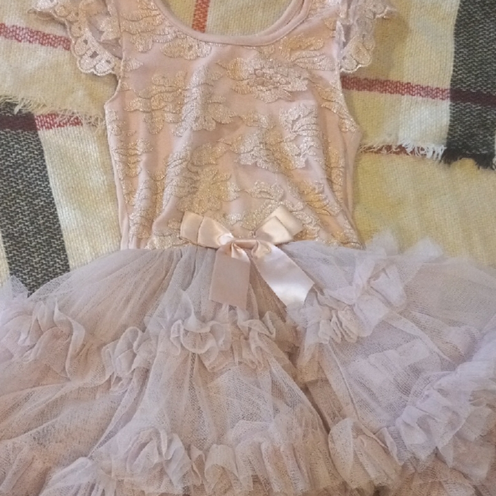 Popatu Pink Dance Costume with Ruffles and Lace